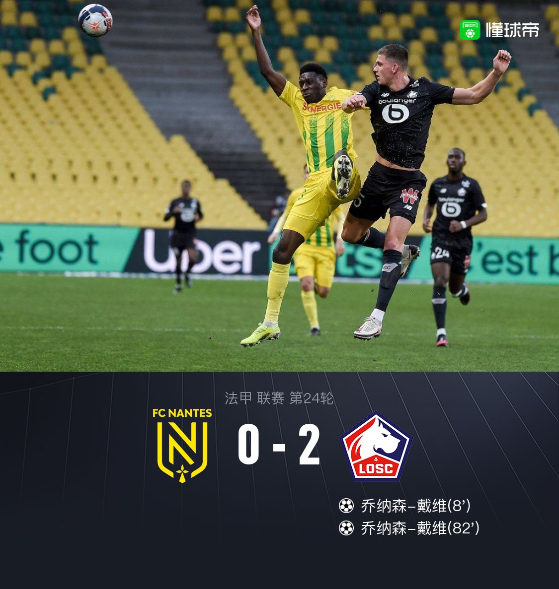 关于波尔多客场大胜南特，领跑积分榜的信息